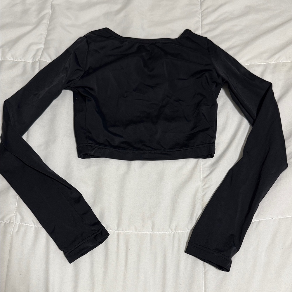 Balera Black Long Sleeve Crop Top